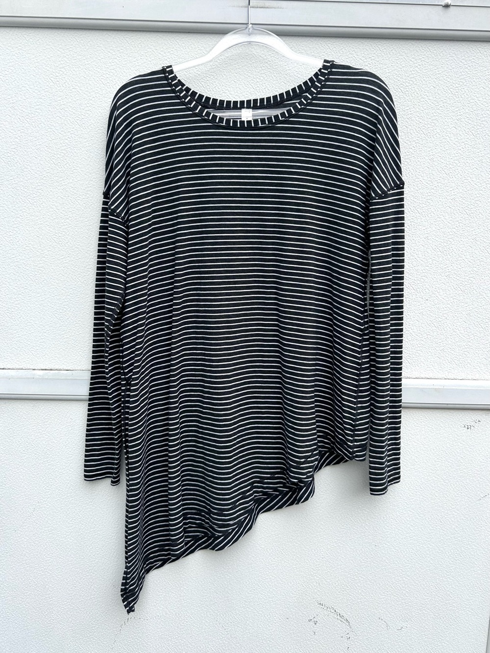 Lululemon Top To The Point Long Sleeve Sz 4 Modern Stripe Black Pima Cotton - Picture 4 of 12